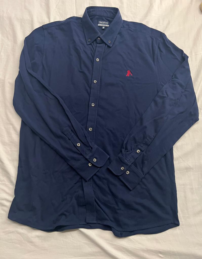 Cricket and Co polo longue manche, Kleding | Heren, Ophalen of Verzenden, Zo goed als nieuw, Blauw