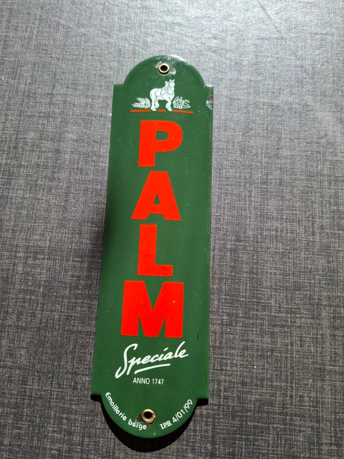emaille deurbordje palm, Verzamelen, Ophalen of Verzenden, Gebruikt, Reclamebord, Plaat of Schild, Palm
