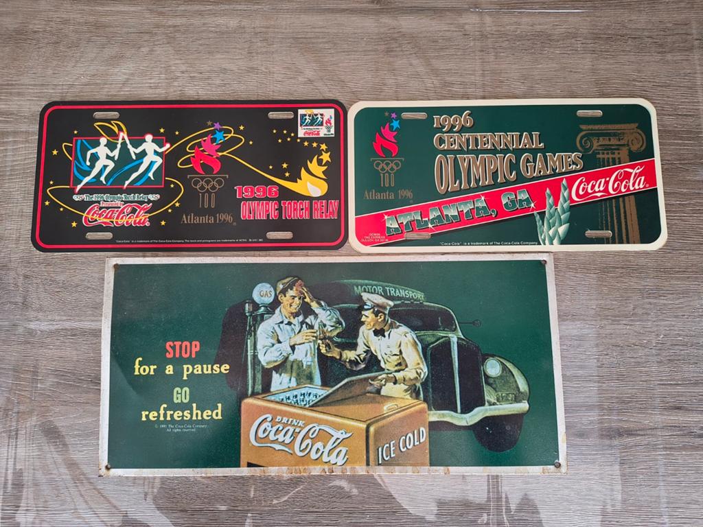 Vintage Coca cola decoratie platen (1991 & 1996), Ophalen