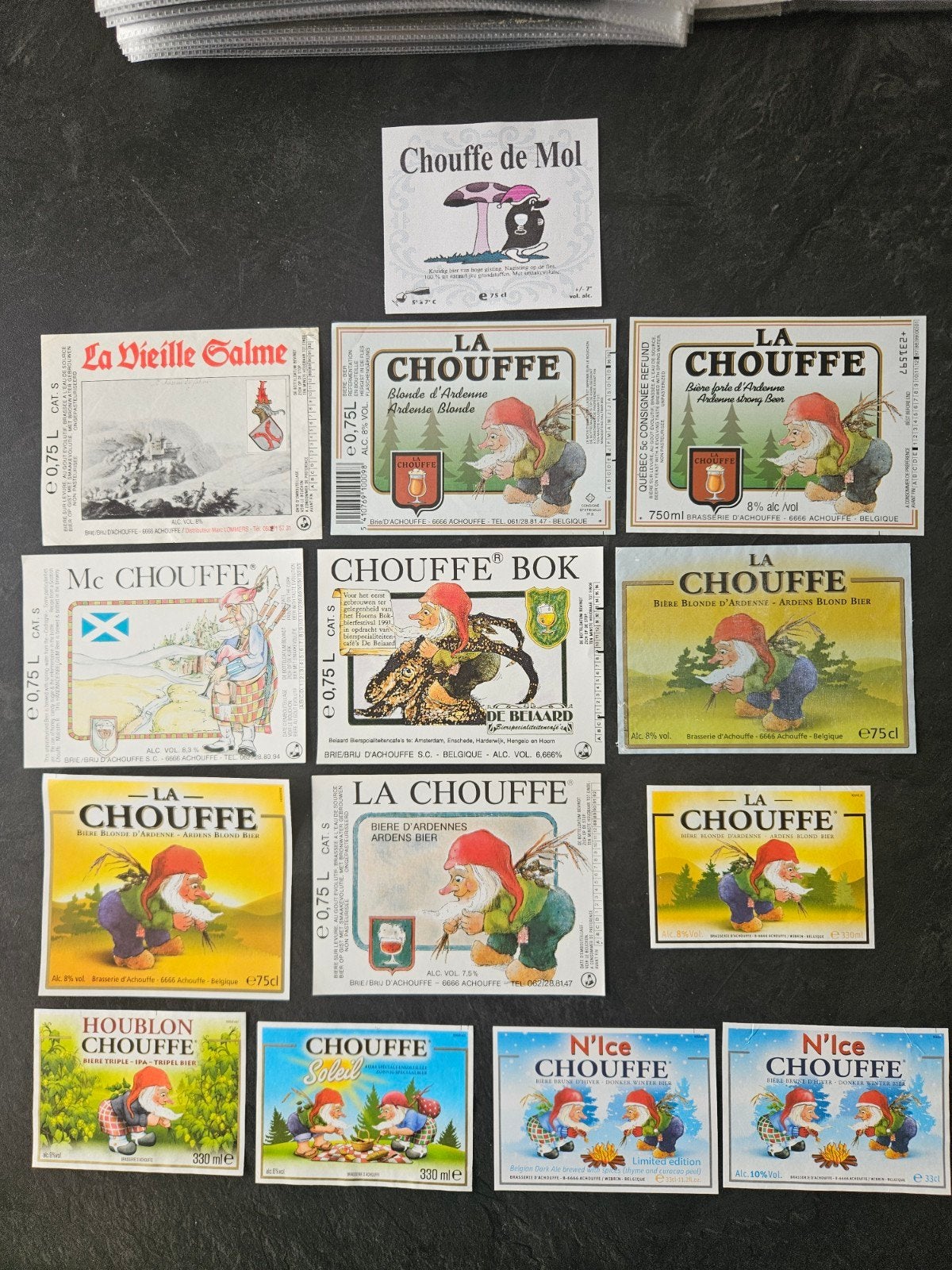 Étiquettes de bière Lotje Chouffe, Collections, Enlèvement ou Envoi