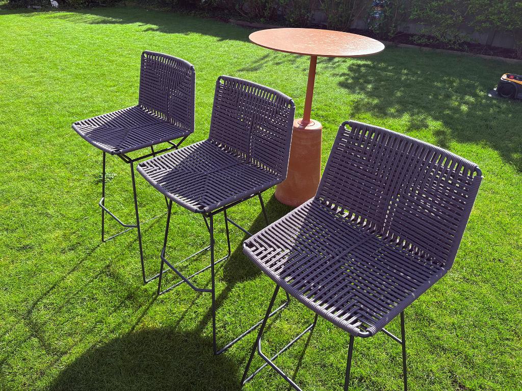 MDF Italia Rock Bar table +  3x Neil twist hoge stoelen, Ophalen, Nieuw, Rond, Overige materialen