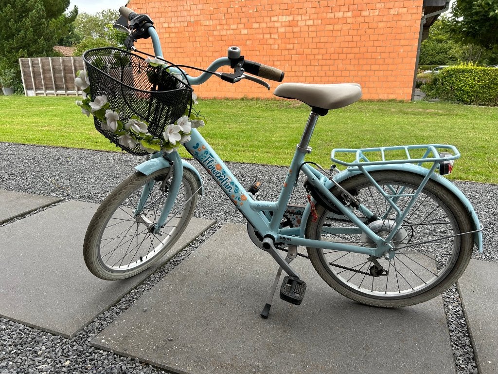 Bike Fun Kids Flower Fun 20 inch – lichtblauw – met mandje, Ophalen, Gebruikt, Velgrem, Versnellingen