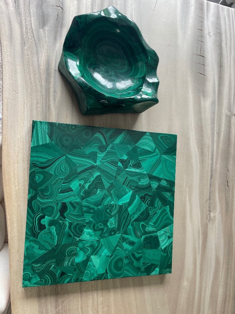 Asbak malachiet,10,5 kg zwaar, Antiquités & Art, Enlèvement