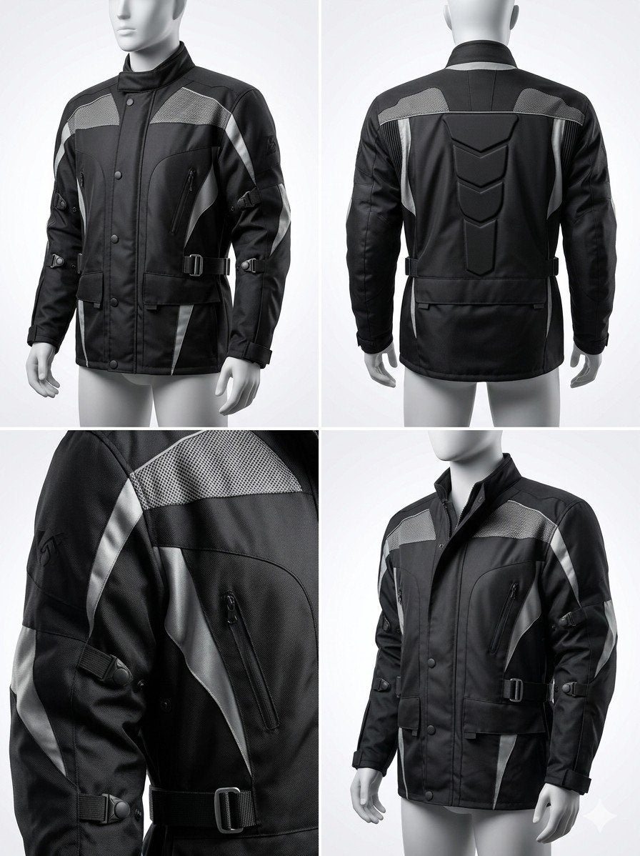 veste de Moto textile cordura 600D neuf CE protecteurs, Motos, Envoi, Neuf, avec ticket, Manteau | tissu