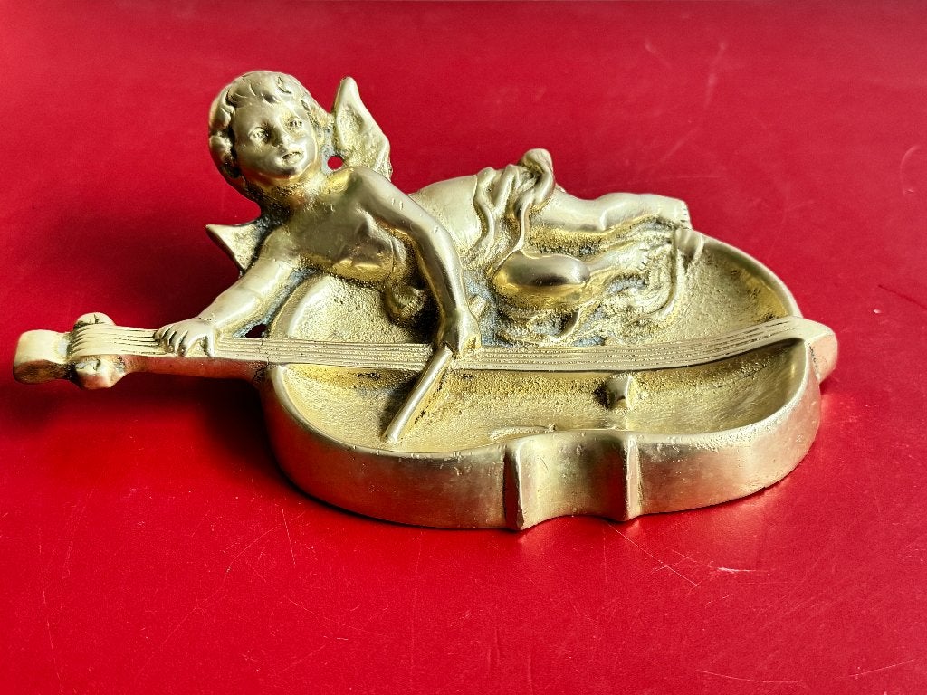 Balance décorative — Ange en bronze avec violon, Enlèvement ou Envoi, Bronze