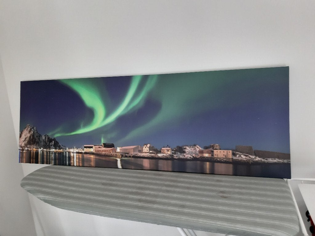 grote canvas noorderlicht 150 x 50, Huis en Inrichting, Ophalen, Gebruikt, 150 cm, 50 cm