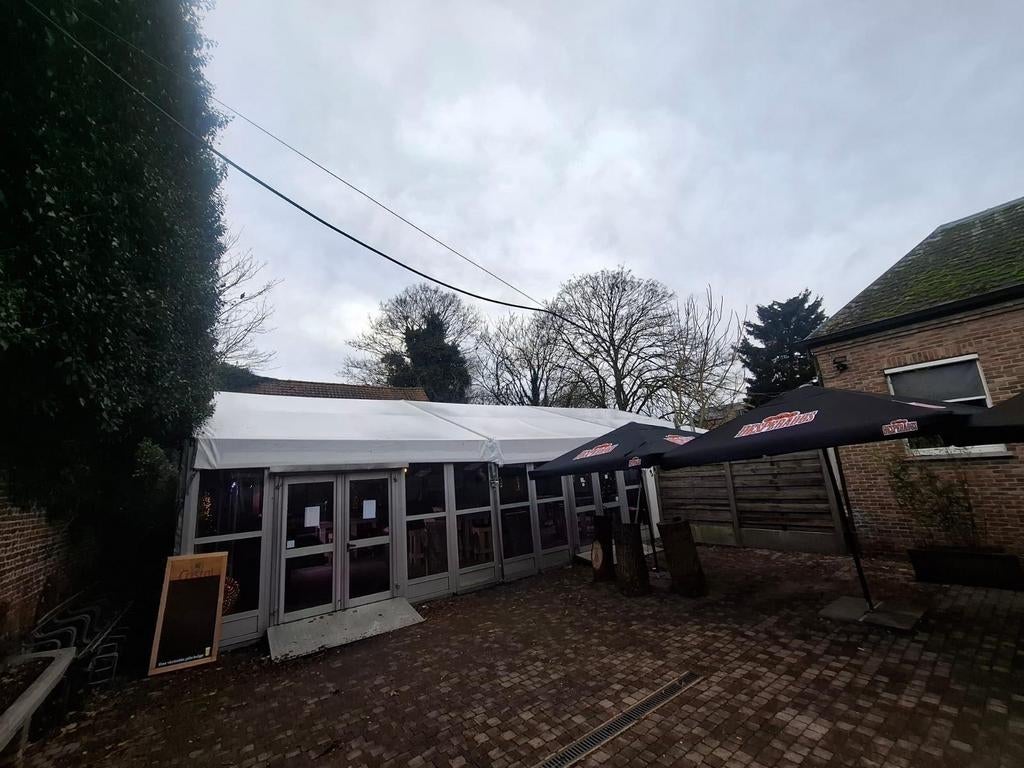 Grote partytent van merk Veldeman met verwarming., Tuin en Terras, Partytenten, Ophalen, Gebruikt, Partytent, 8 meter of meer
