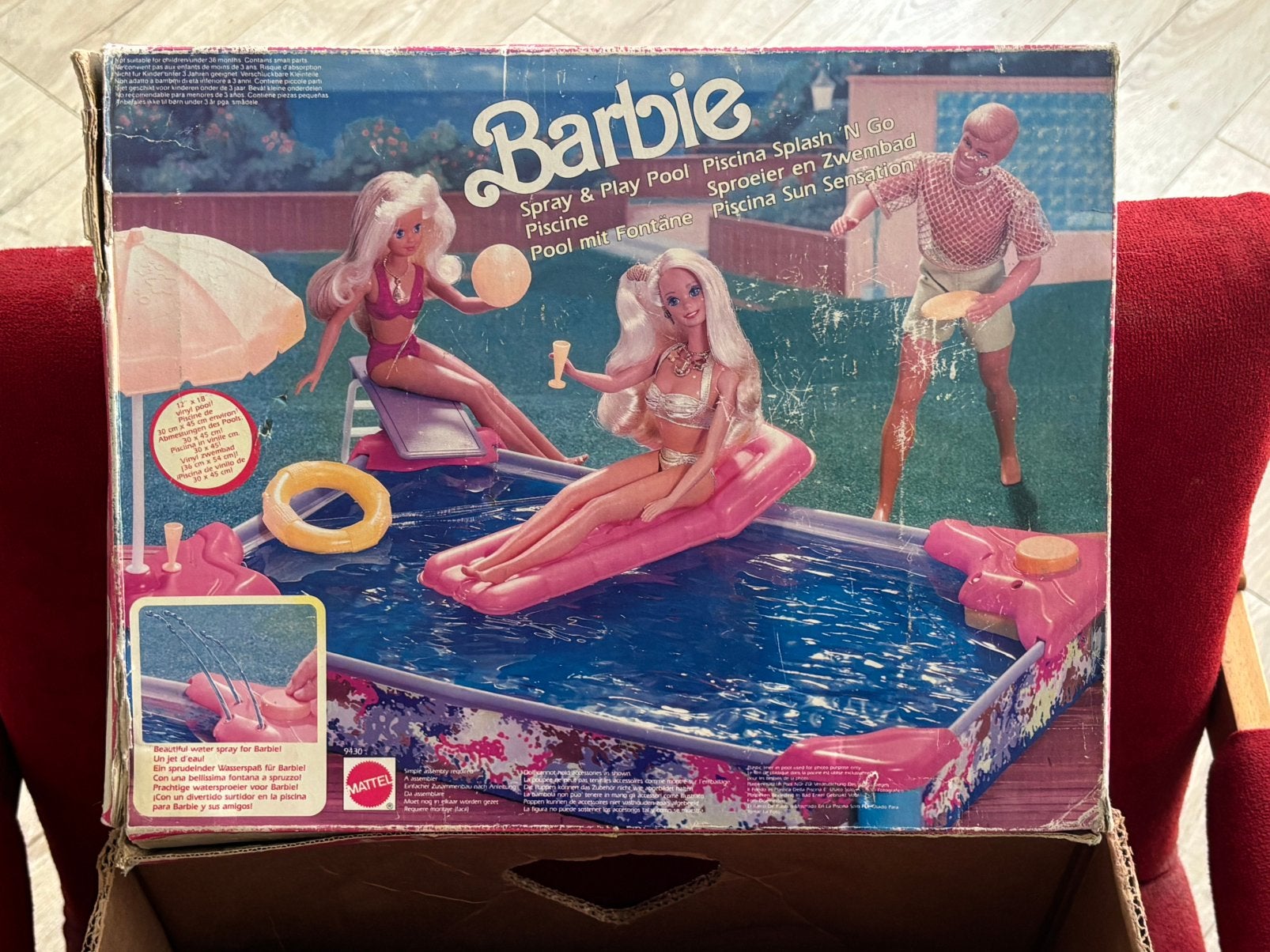 BARBIE VINTAGE ZWEMBAD/SPRAY- EN SPEELZWEMBAD REF: 9430/1991, Ophalen of Verzenden, Gebruikt, Pop