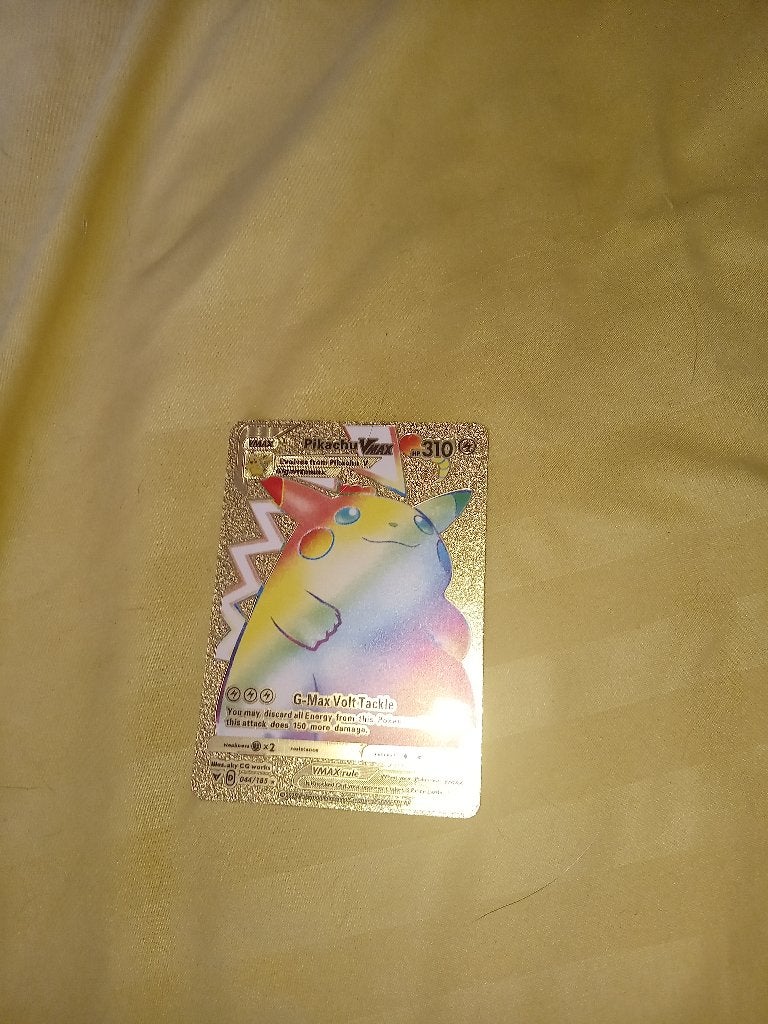 Pokémon kaart Pikachu vmax goud, Ophalen, Zo goed als nieuw, Losse kaart