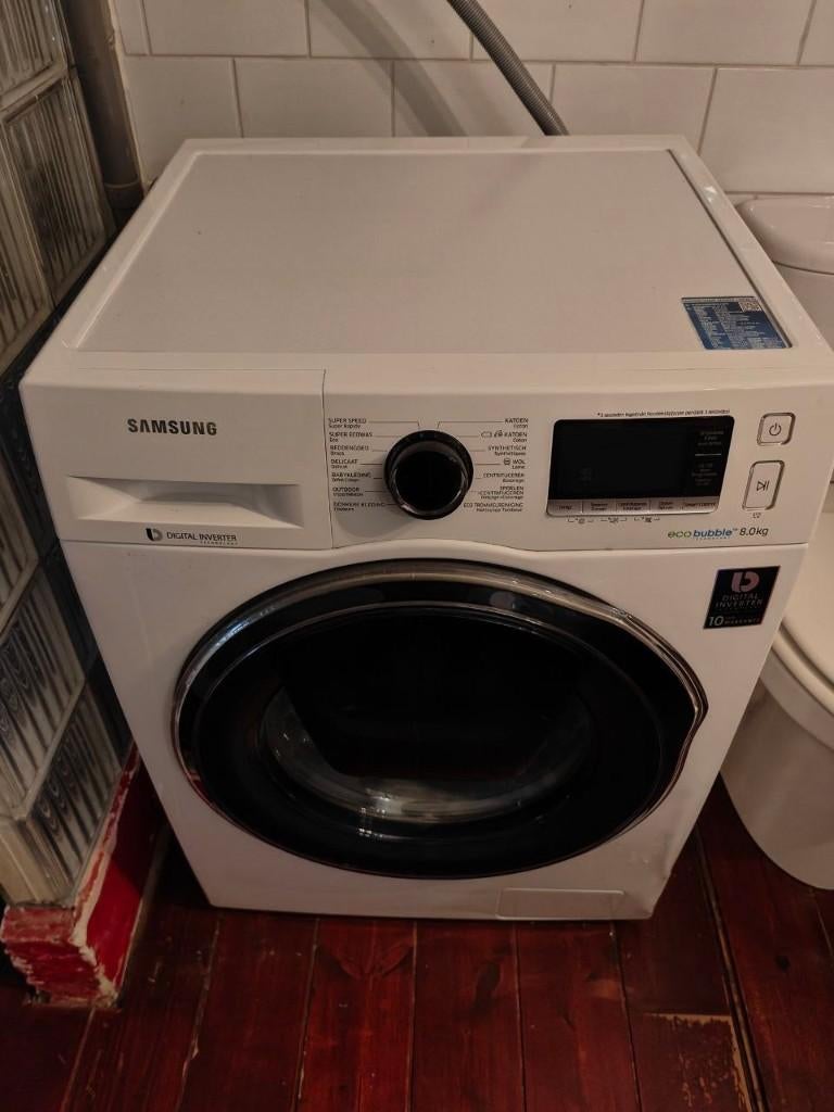Samsung EcoBubble 8kg wasmachine, Electroménager, Lave-linge, Utilisé, Chargeur frontal, 8 à 10 kg, 85 à 90 cm, 1200 à 1600 tours