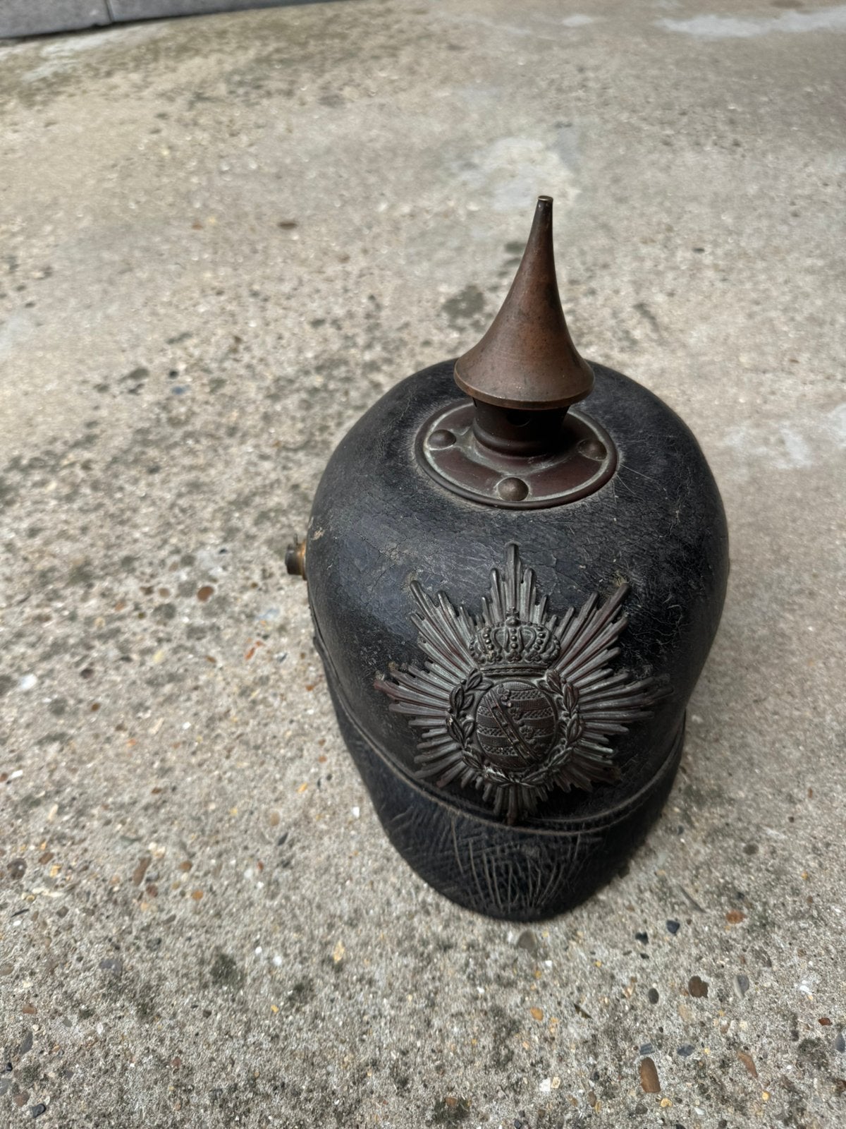 WW1 casque a pointe Allemand SAXON, Enlèvement ou Envoi