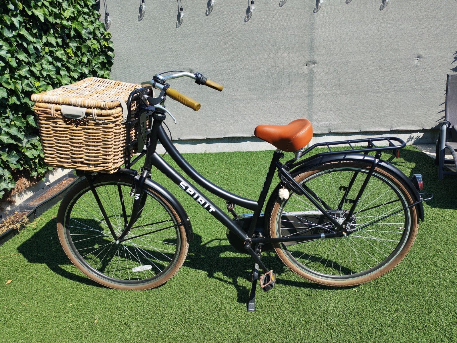 Mat zwarte cargo damesfiets, Ophalen, Terugtraprem, Gebruikt, Versnellingen