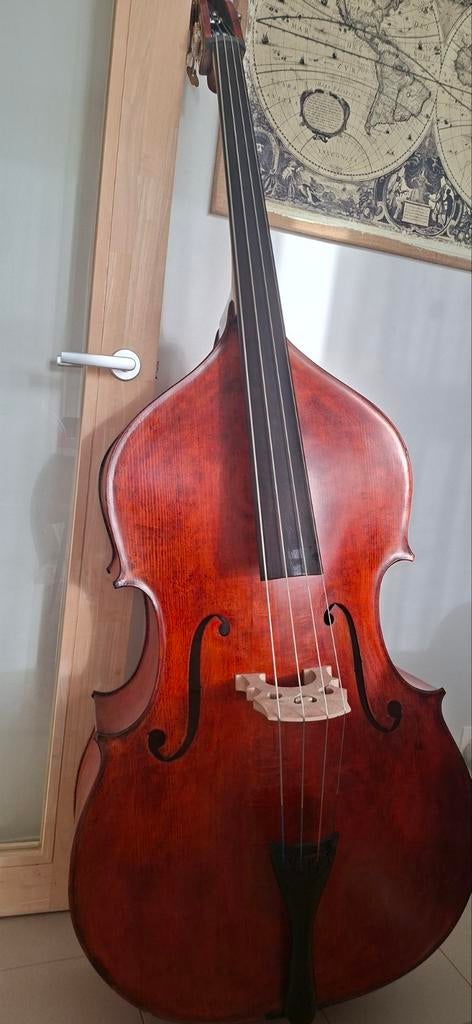 Handgemaakte contrabass, Musique & Instruments, Instruments à cordes frottées | Contrebasses, Enlèvement