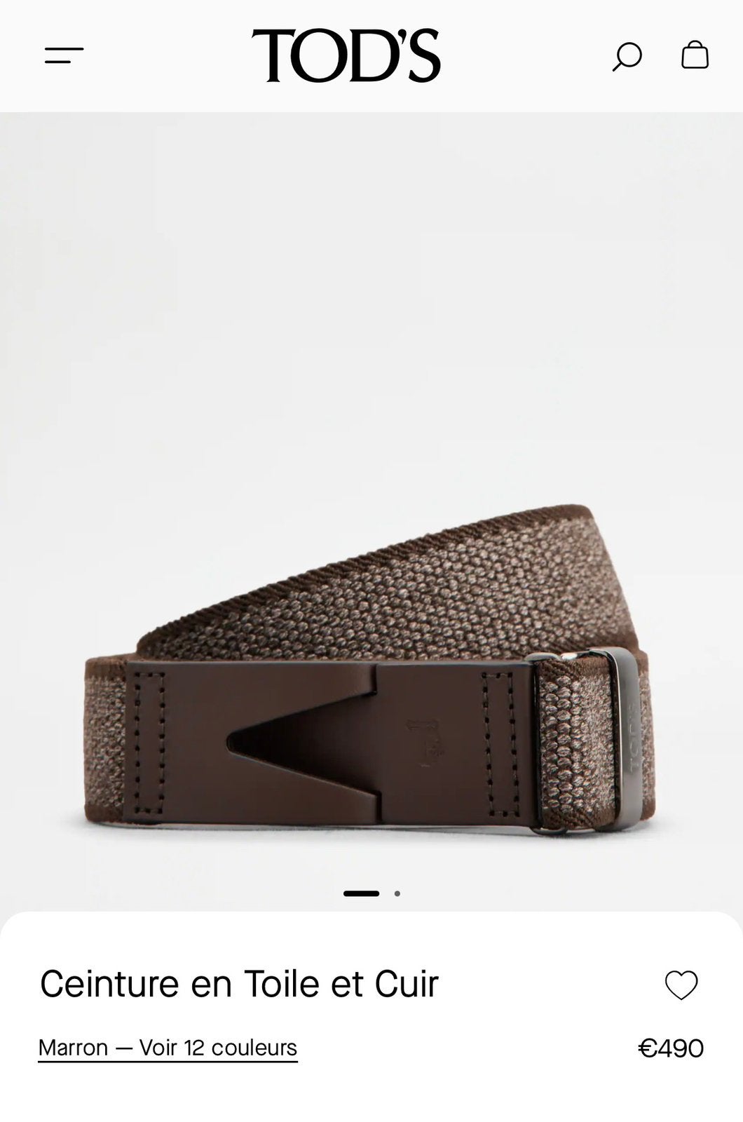 Ceinture TOD’S homme tissu 110, Bijoux, Sacs & Beauté, Enlèvement ou Envoi, Comme neuf