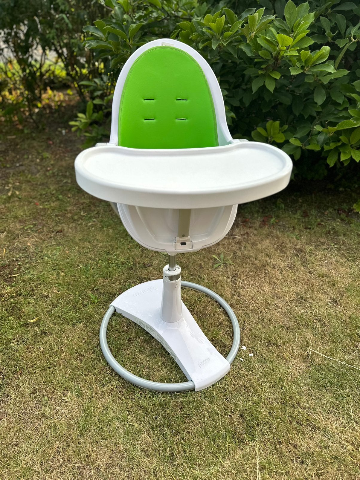 Witte bloom kinderstoel met toebehoren, Ophalen, Gebruikt