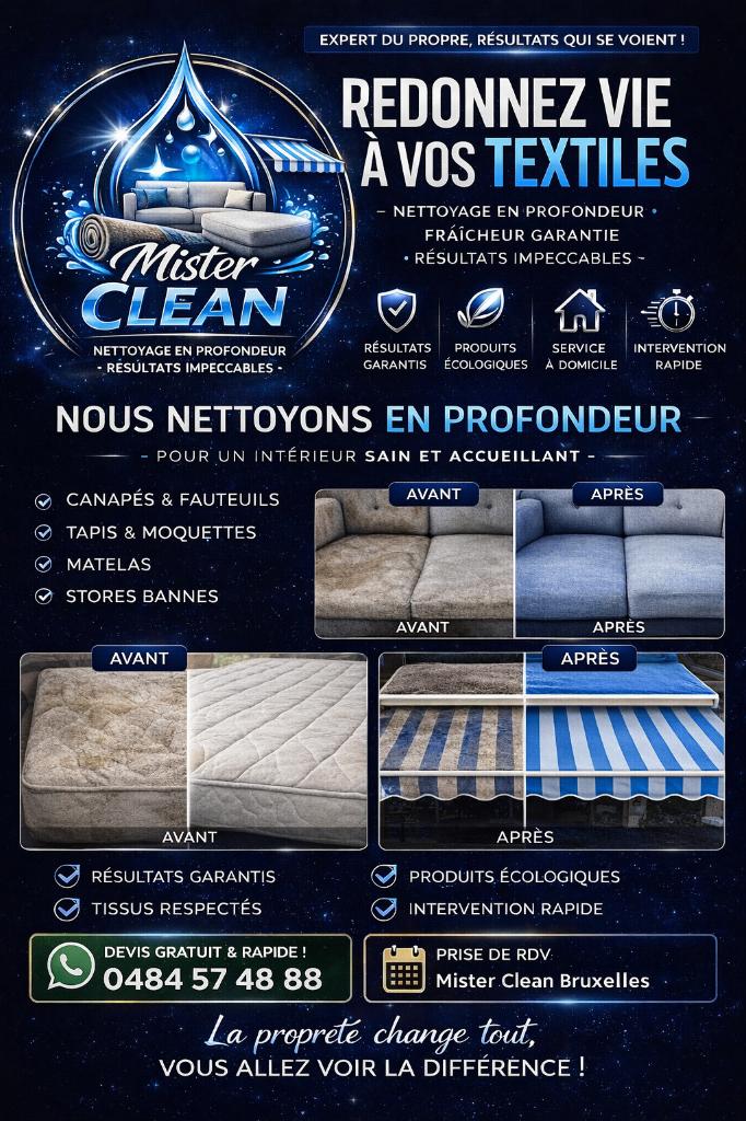 NETTOYAGE CANAPÉ - STORE - TAPIS - MATELAS, Enlèvement ou Envoi, Neuf