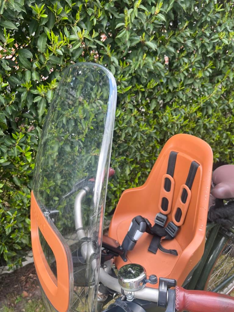 Fietsstoel + windscherm Bobike, Ophalen, Voorzitje, 0 t/m 13 kg, Gebruikt