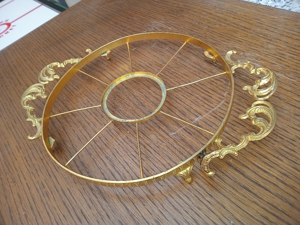 Vergulde bronzen schotelhouder, Antiek en Kunst, Ophalen of Verzenden, Brons