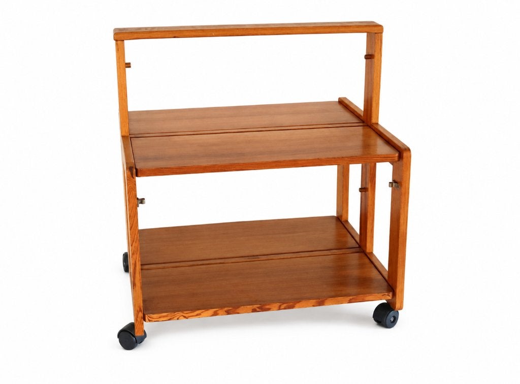 1970 Scandinavian Universe Pinewood Folding Serving Trolley, Ophalen