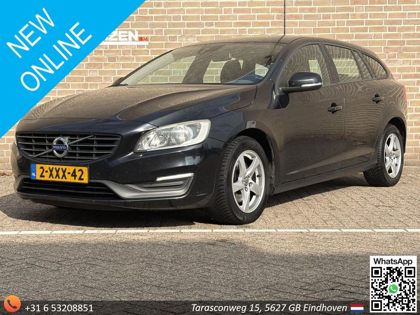 Volvo V60 2.0 D4 Kinetic | Climate | Cruise | Navi | PDC |, Auto's, Zwart, Zwart, Te koop, Start-stop-systeem