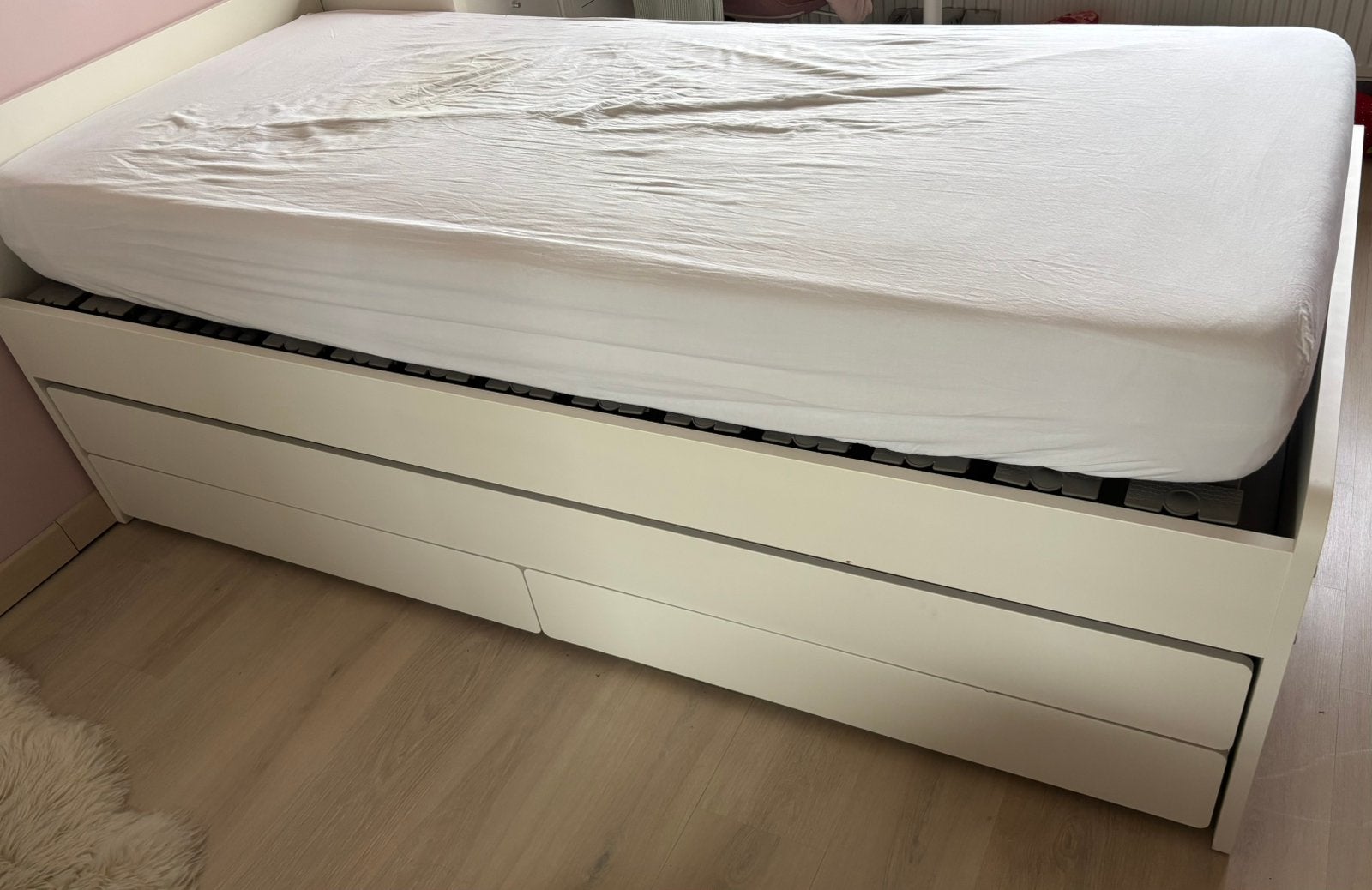 Slakt eenpersoonsbed met uitschuifbaar bed en lades, Huis en Inrichting, Slaapkamer | Bedden, Ophalen, Gebruikt, 90 cm, Eenpersoons