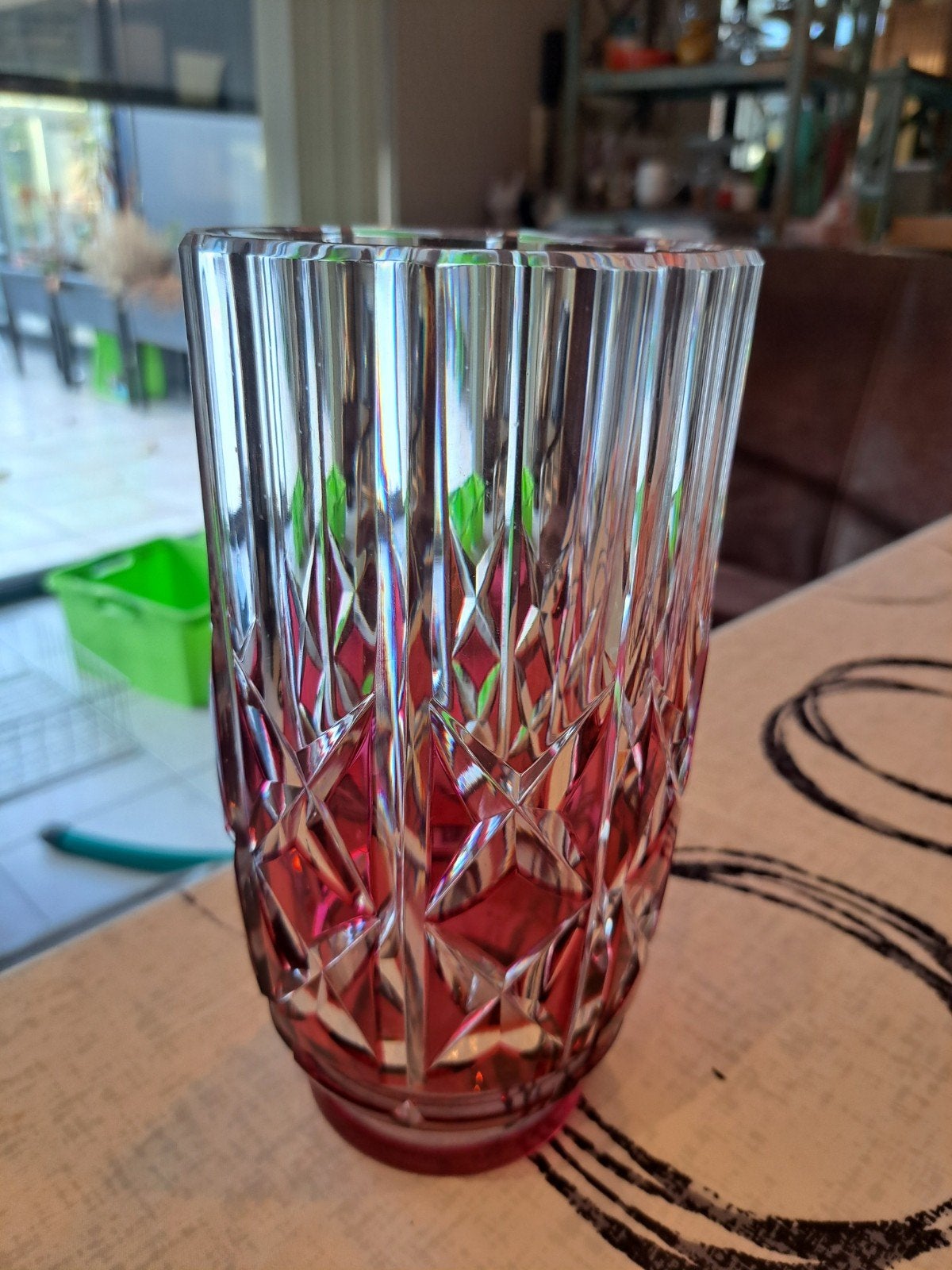 Val Saint Lambert vaas rood, Antiek en Kunst, Ophalen