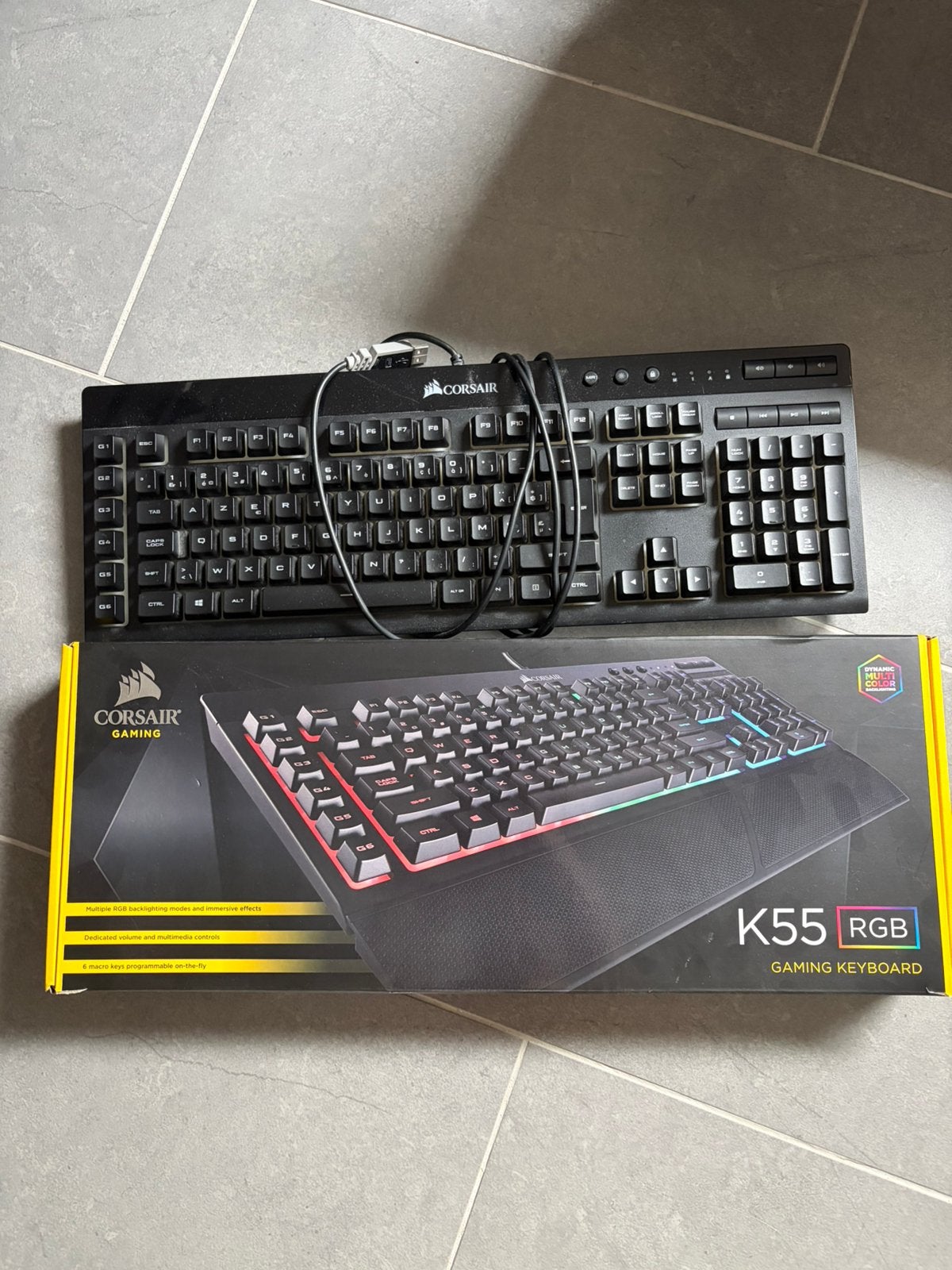 Corsair K55 RGB, Computers en Software, Toetsenborden, Ophalen, Azerty, Bedraad, Gebruikt