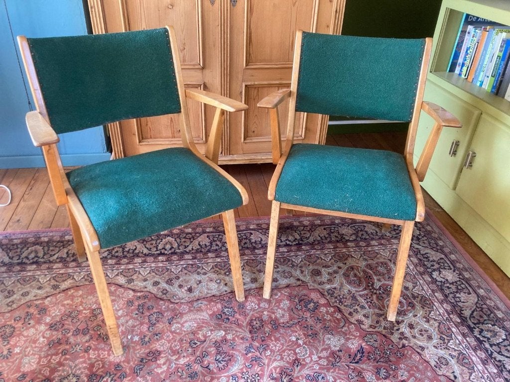 stijlvolle vintage stoelen, Ophalen, Hout, Gebruikt, Twee
