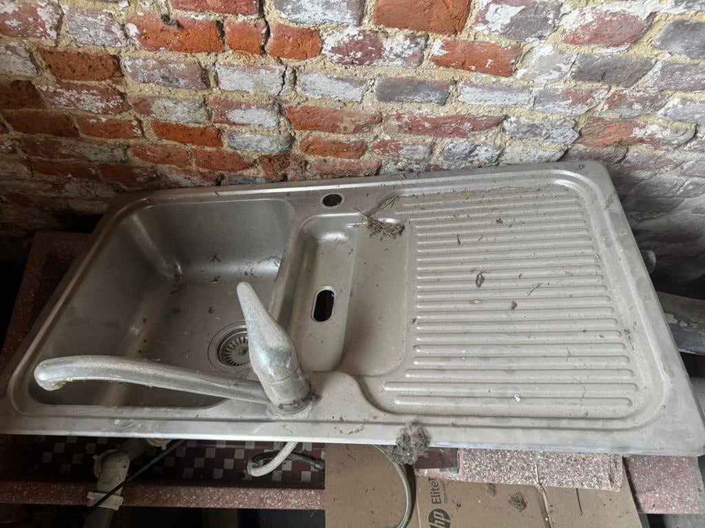 Spoelbak inox enkel, Ophalen, Gebruikt