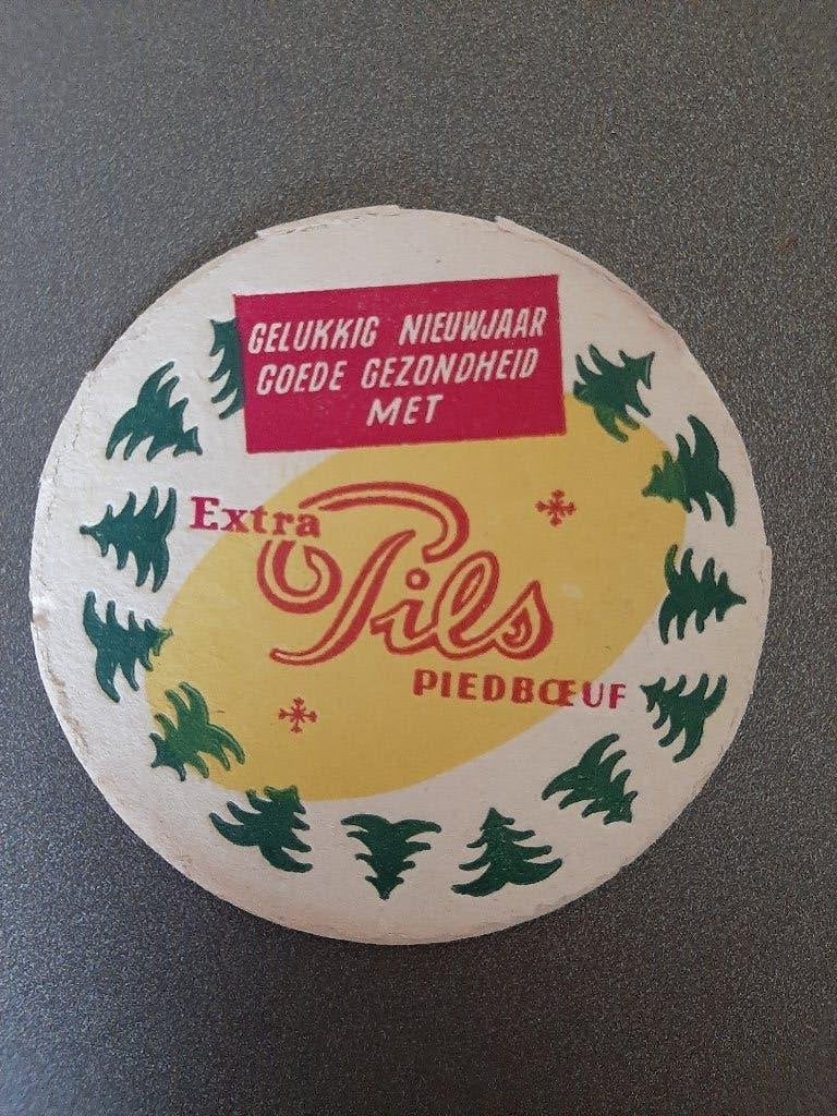 Bierviltje Piedboeuf 11 : Gelukig nieuwjaar, Verzamelen, Ophalen of Verzenden, Gebruikt, Viltje(s), Jupiler