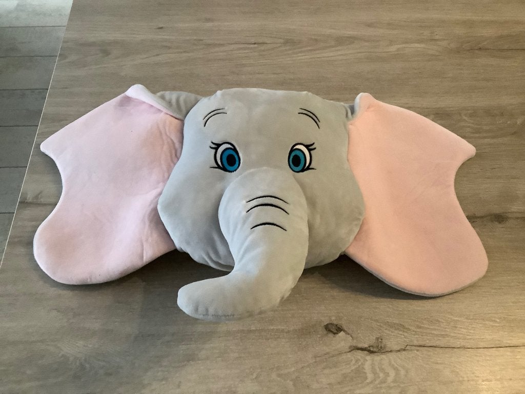 Disney Dumbo pluche kussen (30 cm), Disney, Grijs, Ophalen of Verzenden, Zo goed als nieuw