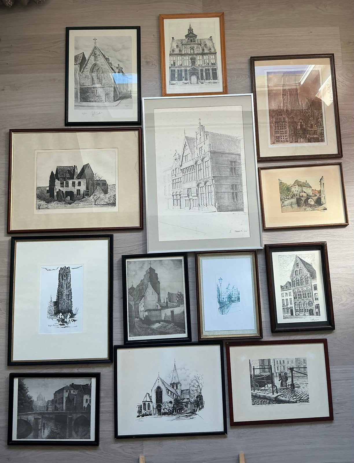 Ets/pentekening/Litho Mechelen, Antiek en Kunst, Ophalen, Ets