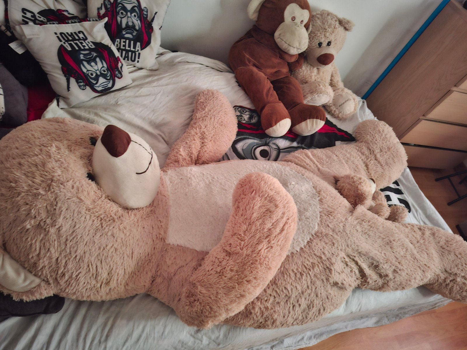 nounours de 1m80, Enlèvement