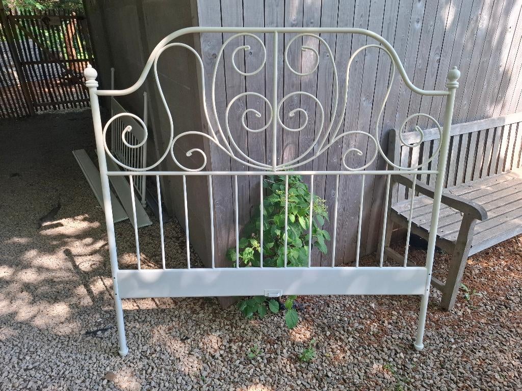 Bed twijfelaar, Huis en Inrichting, Ophalen, Gebruikt, Smeedijzer, Wit