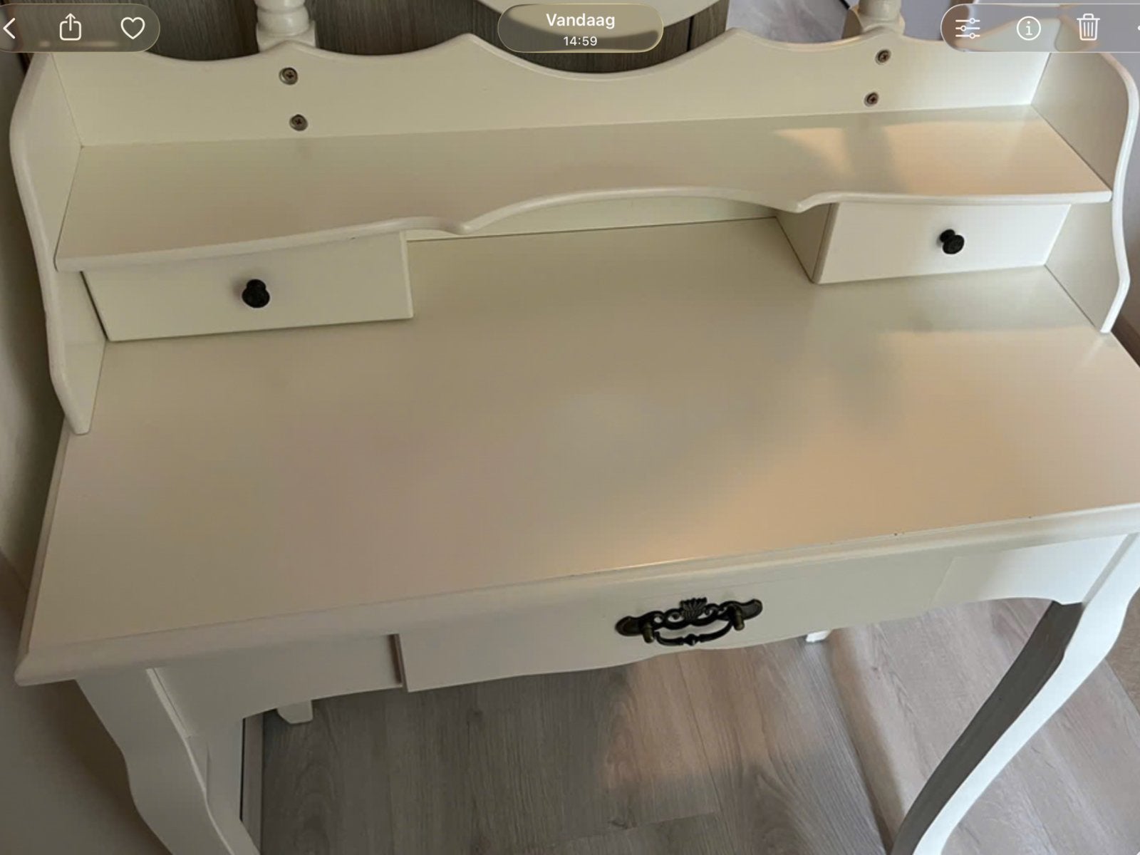 Make up tafel met stoel, Ophalen, 100 tot 150 cm, 50 tot 100 cm, Zo goed als nieuw