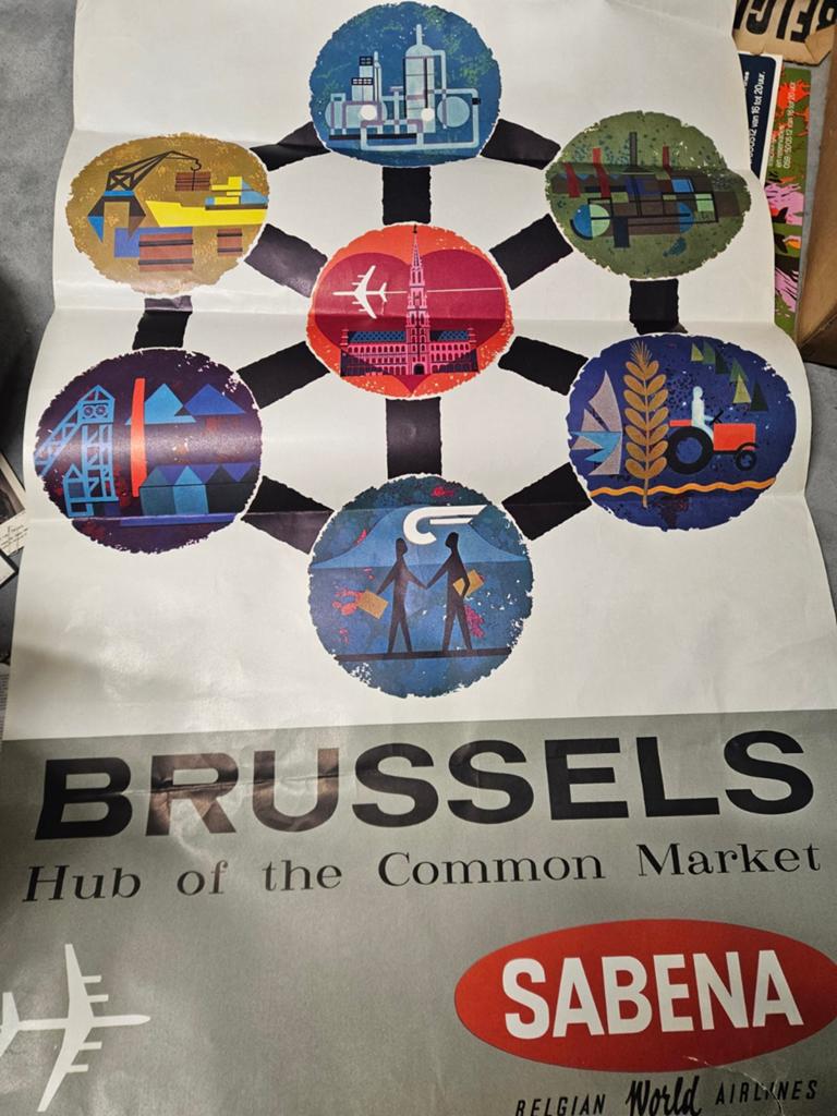 Originele Sabena affiche atomium ca. 1960, Verzenden