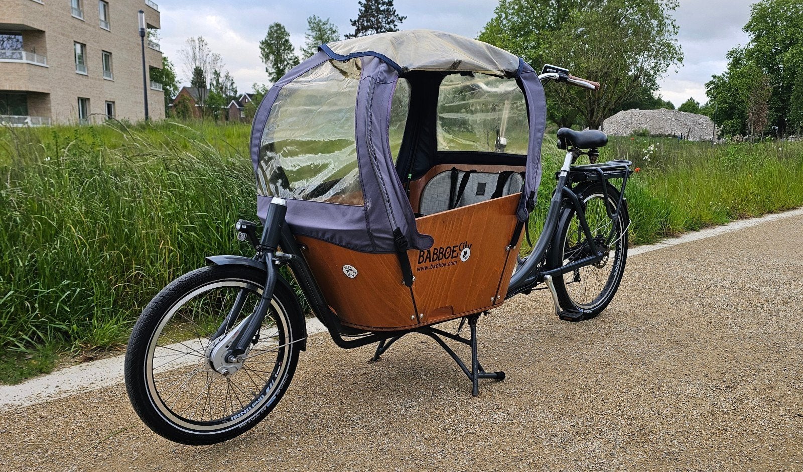 Babboe City elektrische bakfiets GEKEURD in perfecte staat., Fietsen en Brommers, Ophalen, Zo goed als nieuw, Huif