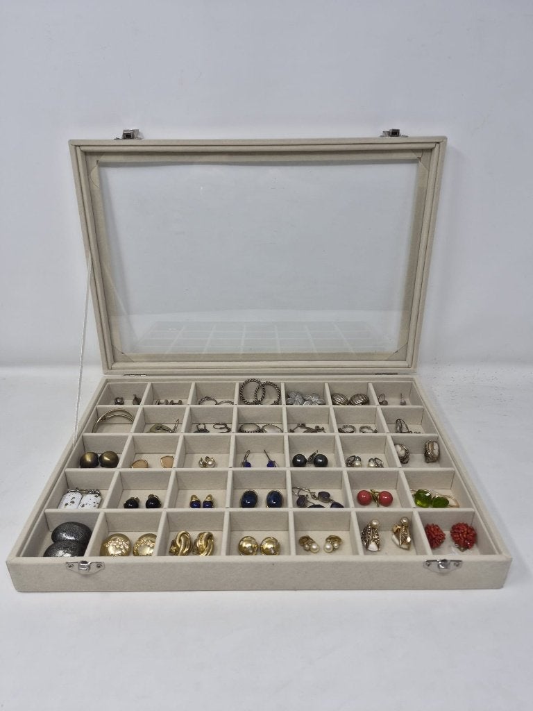 Groot lot vintage sieraden–oorbellen, broches, hangers e.a.., Enlèvement, Argent, Argent