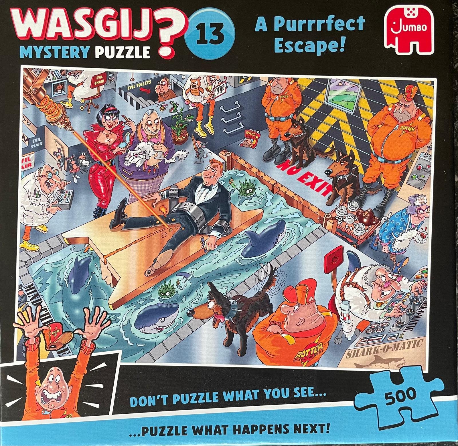 Wasgij Mystery 13 - A Purrrfect Escape - 500 stukjes, Enlèvement ou Envoi, 500 à 1500 pièces, Comme neuf, Puzzle