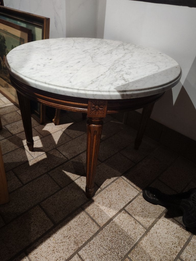 Houten tafel met marmer blad, Enlèvement