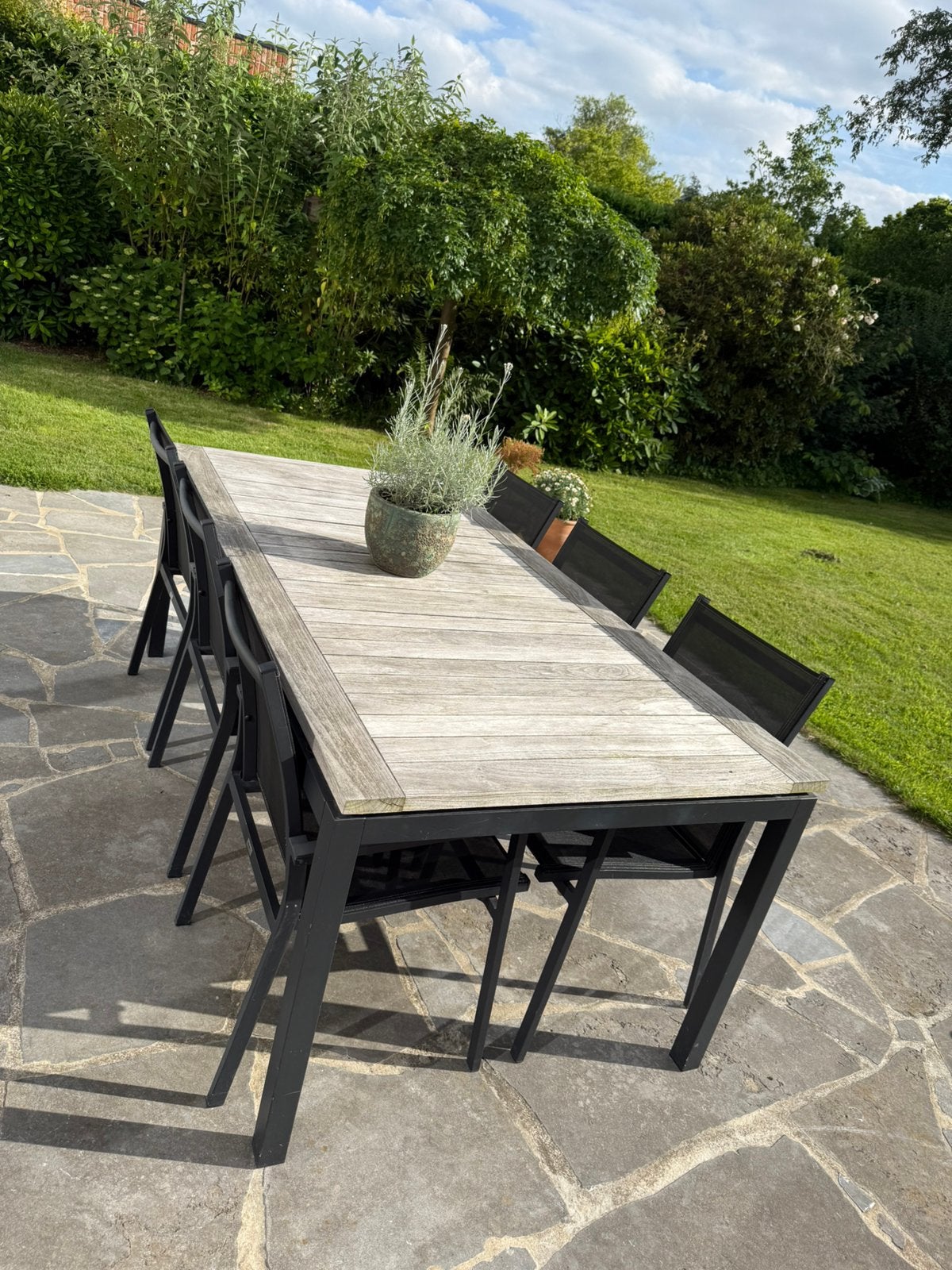 Tuinset tafel met 6 stoelen, Ophalen, Gebruikt, Eettafel, 6 zitplaatsen