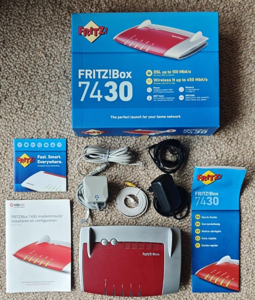 Fritzbox 7430 VDSL modem, Ophalen, Gebruikt, Router met modem, Fritzbox