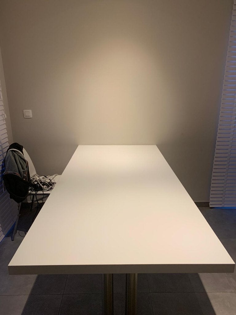 Table blanche 180 * 85cm, Quatre personnes, 150 à 200 cm, Enlèvement, Utilisé