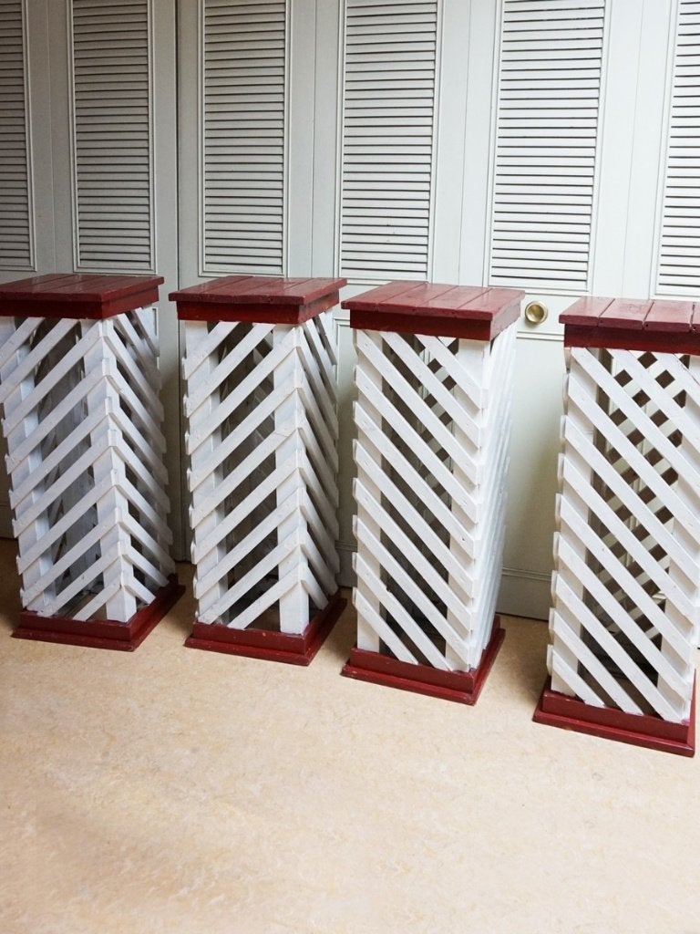 Houten zuilen/ sokkels, prijs per stuk, Ophalen, Gebruikt