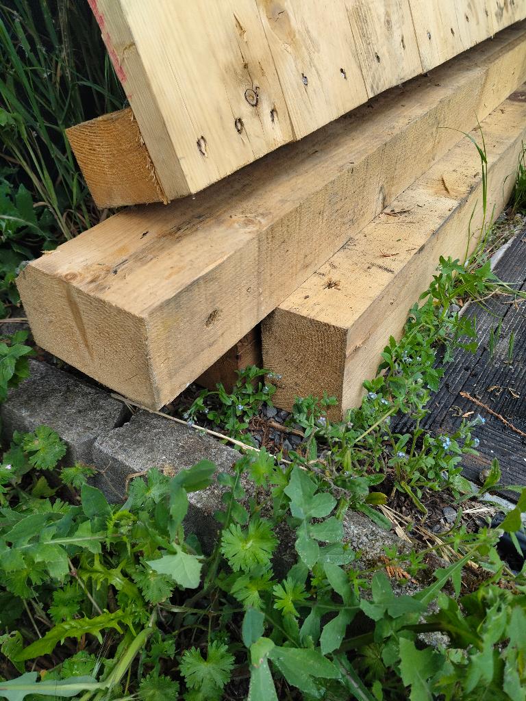 Houten balken 4stuks 10x14cm 3meter, Tuin en Terras, Ophalen, Gebruikt, 250 cm of meer, Balken