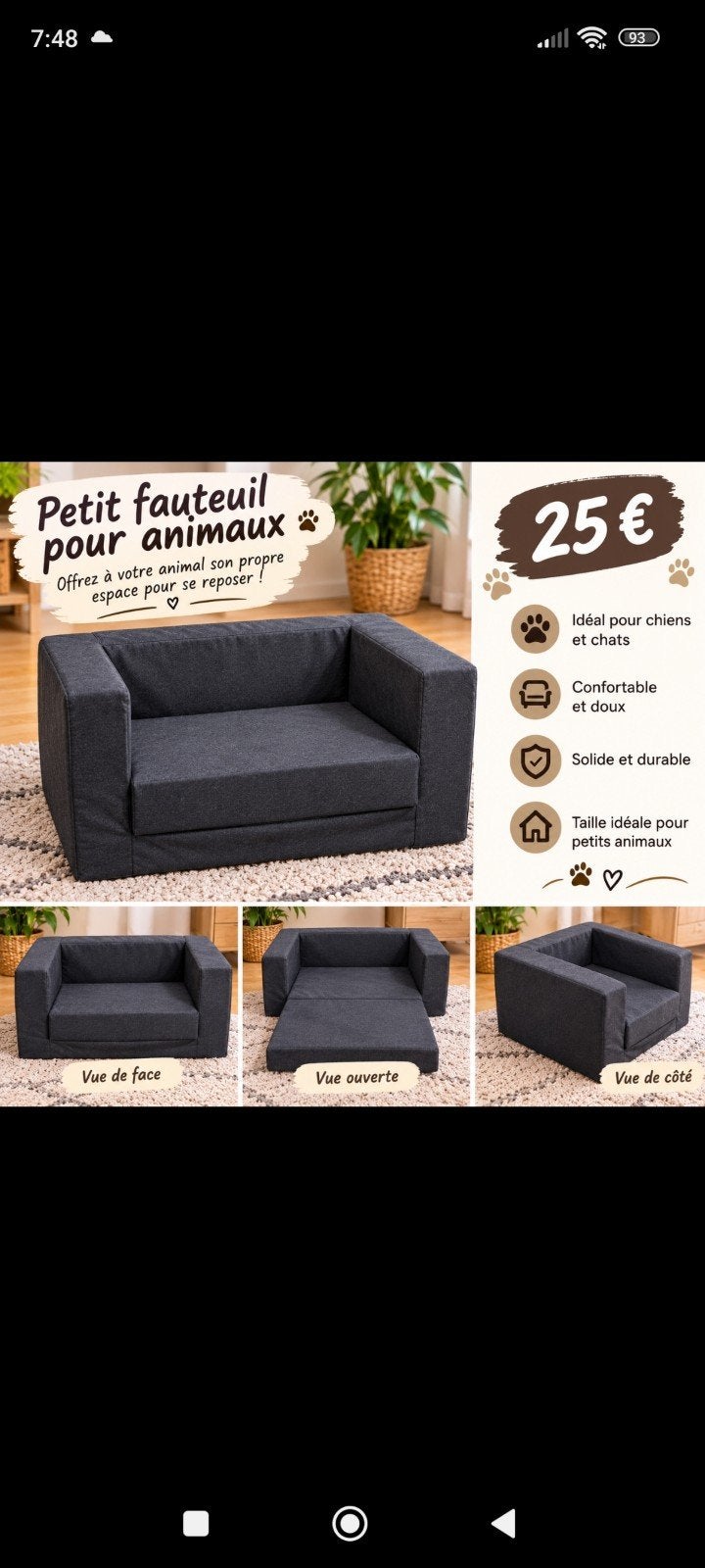 fauteuil pour chien ou chat, Ophalen