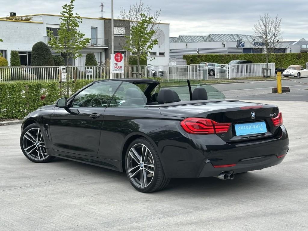 BMW 430i cabrio M Pack Black Shadow Line AUTOMAAT 98000km, Cabriolet, Zwart, Bedrijf, USB