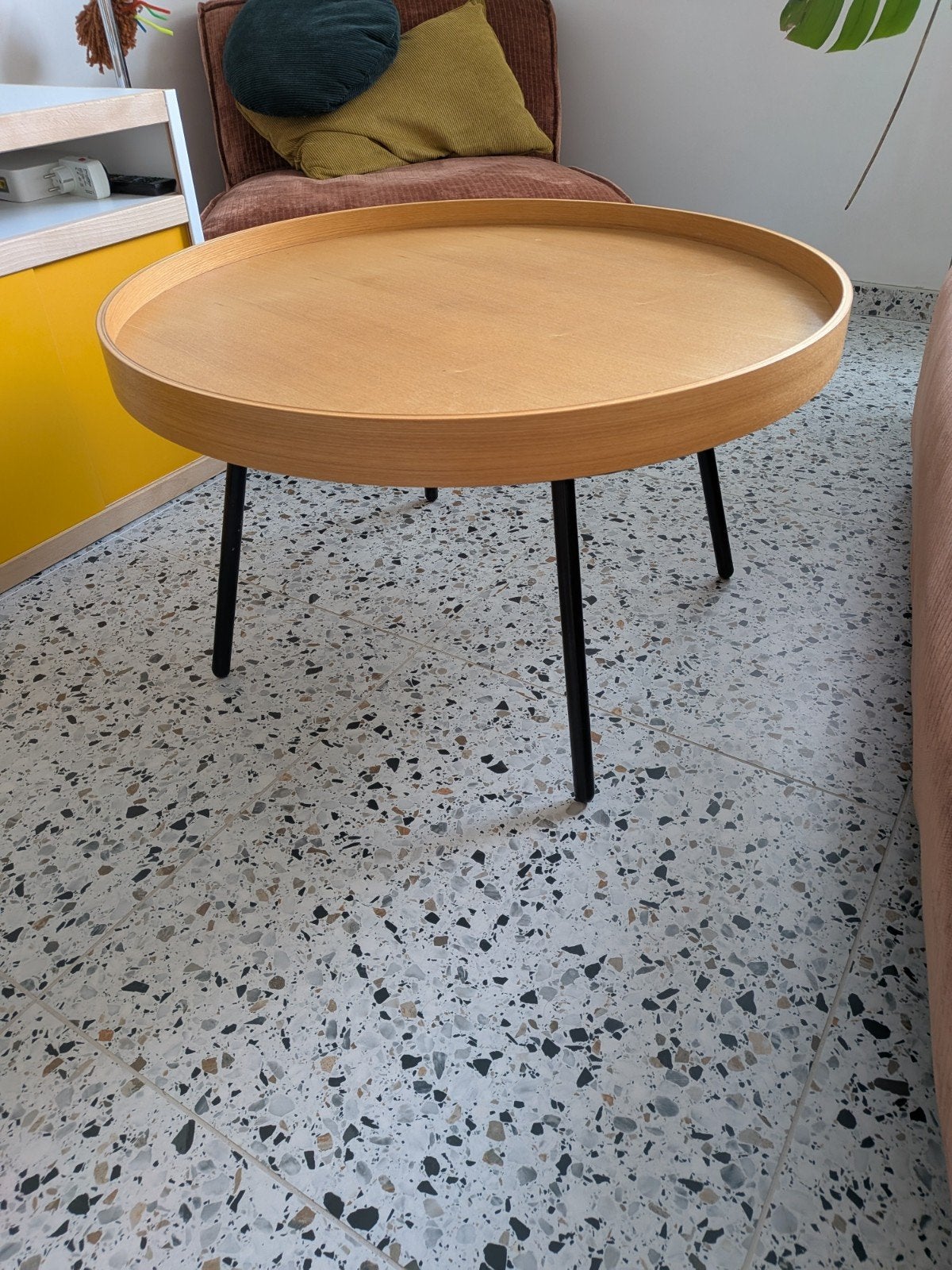 Salontafel Zuiver Oak Tray Ø 78 cm, Huis en Inrichting, Ophalen, Gebruikt, 50 tot 100 cm, Rond