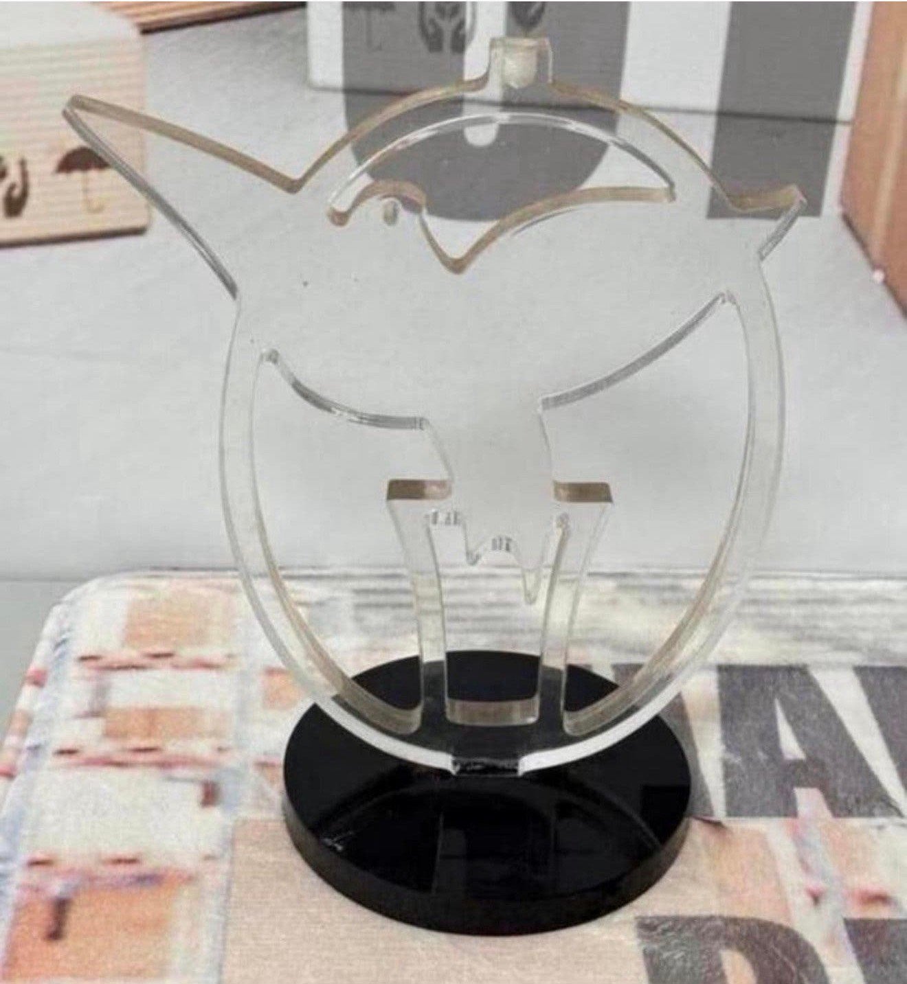 XL vogel acryl trofee rond transparant decoratie modern art, Ophalen of Verzenden, Object