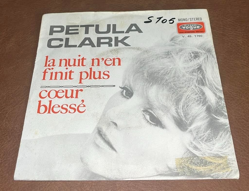Petula Clark ‎– La Nuit N'en Finit Plus - 7” vinyl single FR, Ophalen of Verzenden, Gebruikt, Single